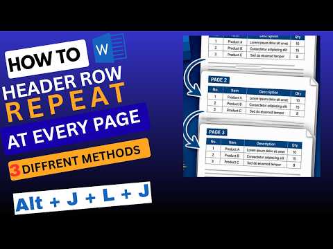 How to Repeat Header Row on Every Page in MS Word | 3 Easy Methods