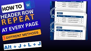 How to Repeat Header Row on Every Page in MS Word | 3 Easy Methods