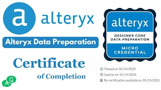 Alteryx Data Preparation | Certificate of Completion | #alteryx  #certificationexam #answers #2024