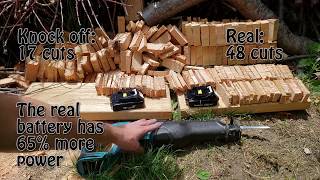 Knock Off Vs Real Battery Test 18 Volt Battery Power Tool How Much Cuts Can Each Do?