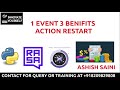 1 event 3 benefits  action restart  innovate yourself