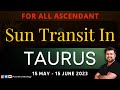 🚨For All Ascendants | 🌞Sun Transit to Taurus | 15th May 2023 | Stability and security | Punneit