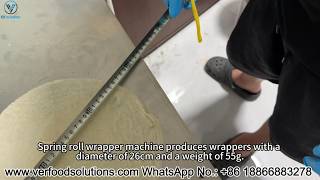 26cm Diameter 55g Weight Spring Roll Wrapper Machine Test Before Delivery for The USA Customer