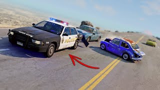 BeamNG Drive - Cars vs Angry Police Car #20 (RoadRage)