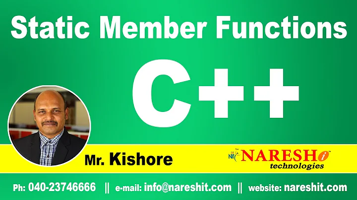 Static Member Functions | C++ Tutorial | Mr. Kishore