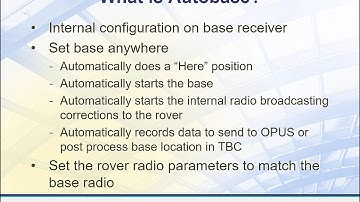 Setting up Autobase in a Trimble R8s Receiver