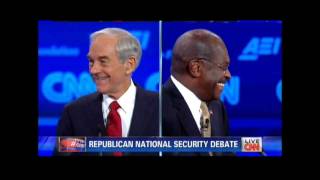 Herman Cain Mistakenly Calls Wolf Blitzer, "Blitz" at the Republican National Security Debate