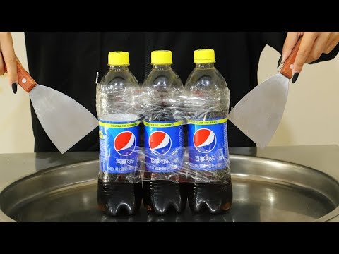 ASMR - Chinese food Ice Cream Rolls | how to make Pepsi Cola Ice Cream