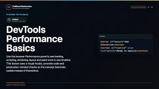 DevTools Performance Basics Explained | FullStack Masterclass Frontend Performance Course