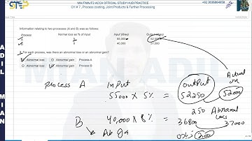 MA/FMA /F2 Ch # 7,Process costing, Joint products, and Further Processing, Explained , by Mian Adil.