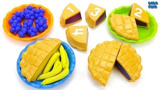 Learn to Count 1 to 4 with Super Sorting Pie|Learn Fruits & Colors |Counting to 4 for kindergarten