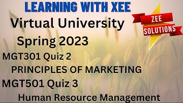 MGT301 Quiz 3 & MGT501 Quiz 2 Spring 2023 Virtual University of Pakistan