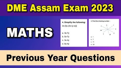 DME Assam Exam 2023 || Previous Year Questions on Maths (Aptitude) | DME Maths | DME Maths Questions