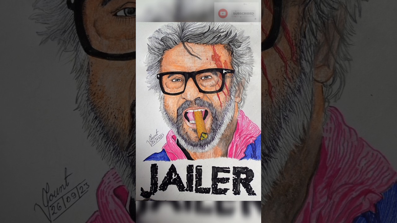 kaavaalaa 🎧 || Rajnikanth 👑 Drawing || Jailer Movie Art 🎨 || 🎧📝📲😮 
