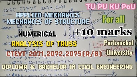 Analysis of truss numerical-2 DIiploma/BE first Applied mechanics/Mechanics of structure CTEVT TU PU