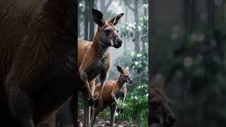 Kangaroos in tropical forests | ASMR Rain Relaxing on animals in the wild #animallovers