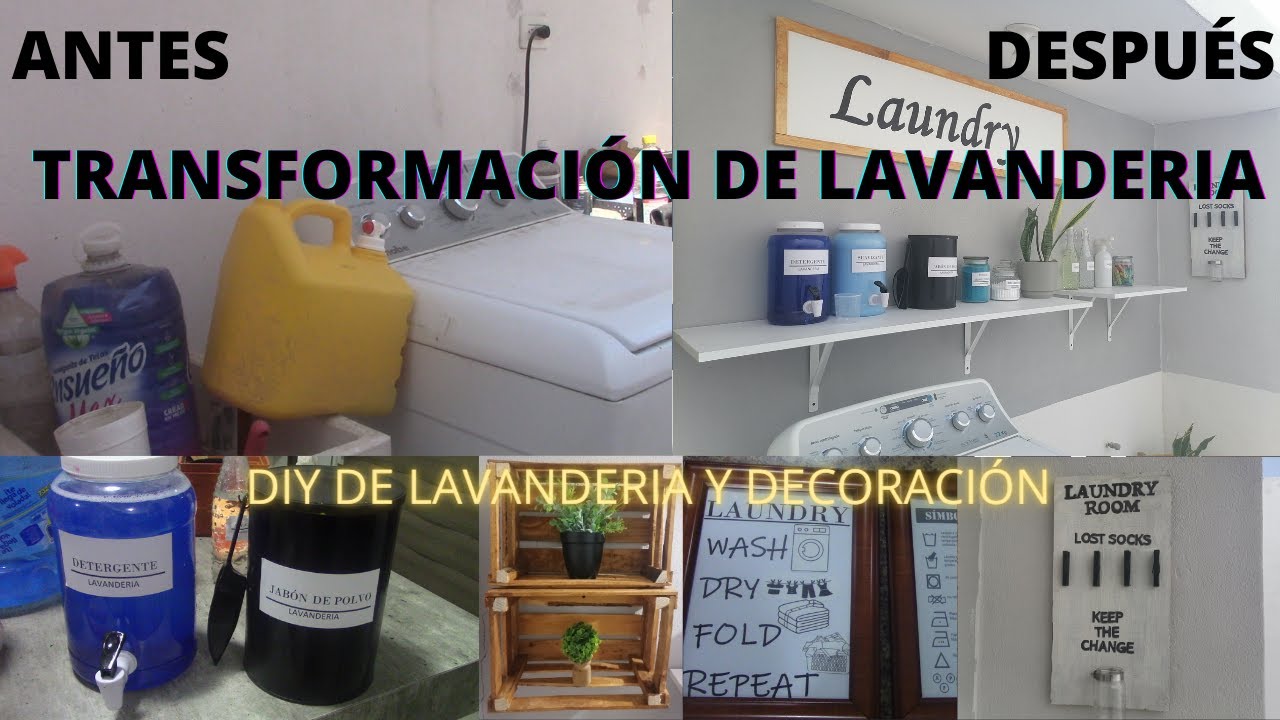 TRANSFORMACIÓN de lavanderia+ideas de ORGANIZACIÓN económicas/LAUNDRY ROOM MEKEOVER/LAUNDRY ROOM