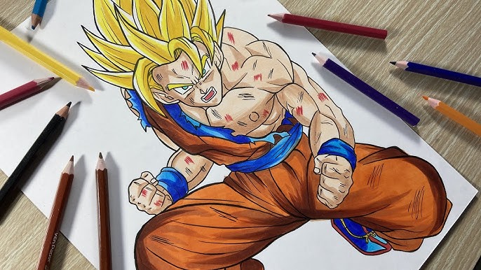 Como Desenhar o Goku SSJ3 - Dragonball - Passo a Passo Fácil 