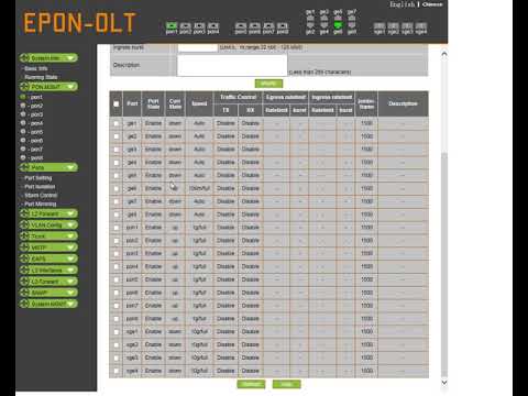 PTF3008 how to configure 8ports EPON OLT Web