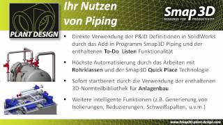 Überblick Smap3D Plant Design & SOLIDWORKS: Von P&ID, über Piping zu Isometrics