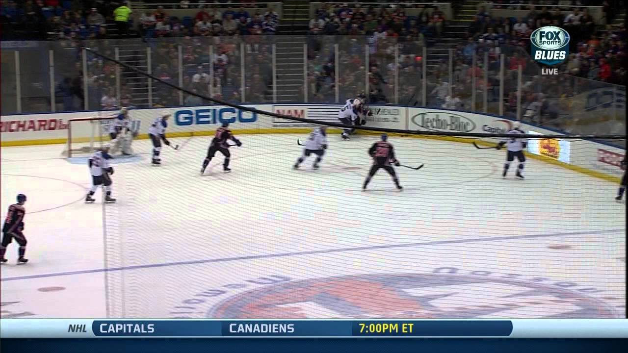 Kyle Okposo wrap around goal 20 St. Louis Blues vs NY Islanders 1/25