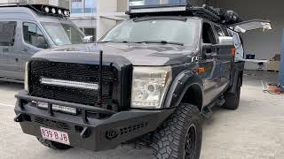 F350 with #GCI Canopy 800W Solar on RTT + Scotty Walk Through: 300W Inverter 600Ah Lithium + Scotty