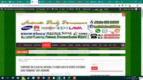 Symphony i60 Flash File MT6580 7.0 Hang Logo Fix Update Customer Care Firmware 100% Working