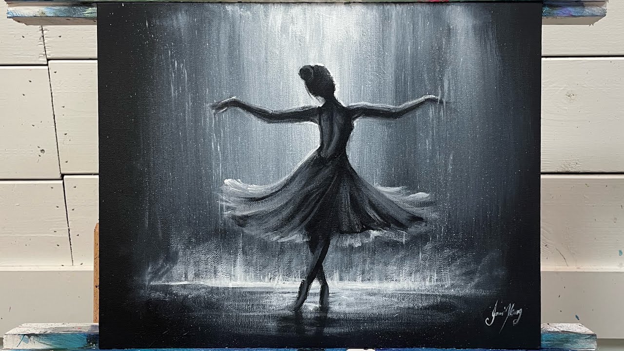 “DANCING IN THE RAIN” Acrylic Painting Tutorial 