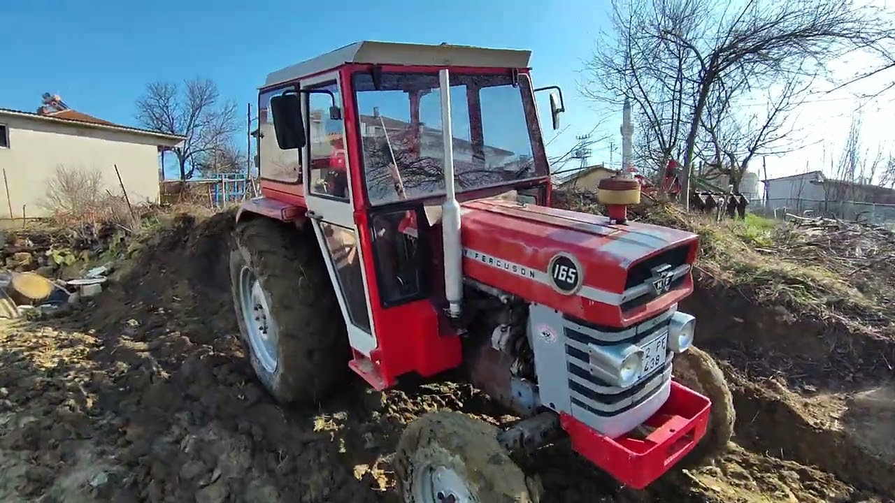 MASSEY FERGUSON 165 5 Lİ PULLUK İLE BAHÇEMİZİN İÇİNİ SÜRÜP TESVİYE YAPIYORUZ