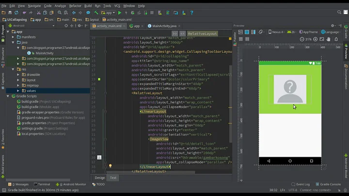 Android Studio Tutorial   Collapsing Toolbar Layout