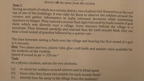 Item/ scenario on reflection and sound waves solved