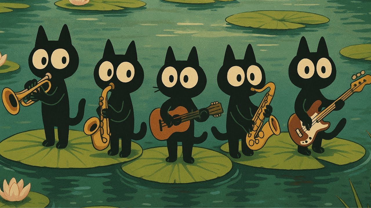 Black Cats by the Pond: Deep Bass Jazz for Relaxed Productivity - YouTube