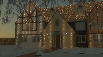 SketchUp Tutorial: Christmas Lights House Exterior + Thea Render