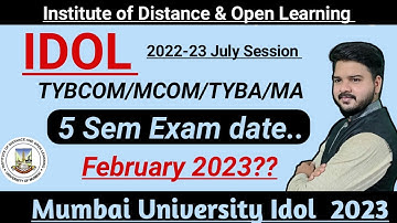 Idol Exam date Aa gai! Tybcom|Mcom|Tyba|MA|Mumbai University Examination 2023|