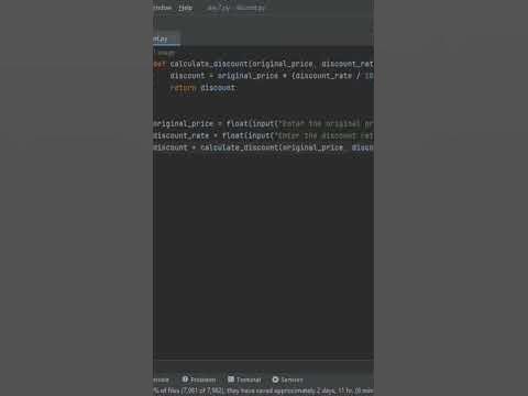 Python Code: Calculate Product Discount 🐍💰#python #code #discount # ...