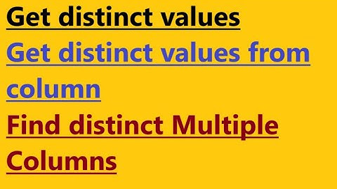 How to get distinct values in Power BI