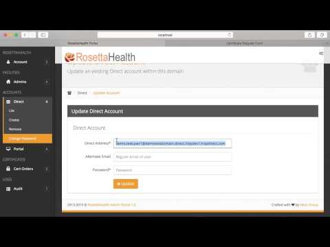 Rosetta Health Admin Portal for HISPDirect