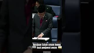 Kerajaan Sabah umum bonus buat penjawat awam