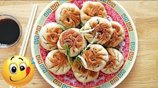 PAN-FRIED SHANGHAI DUMPLINGS!! - (素食生煎包) VEGAN