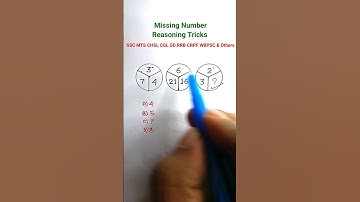 Missing Number| Reasoning Trick |  Reasoning Classes for SSC CGL CHSL MTS CRPF RRB | #shorts