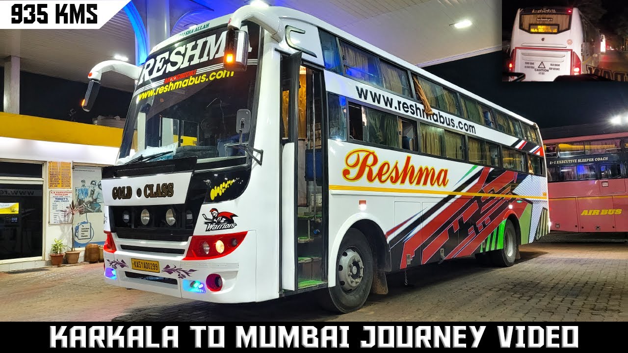 Karkala to Mumbai bus journey by Reshma Tourist Ashok Leyland BS4 Bus | Cabin Ride
