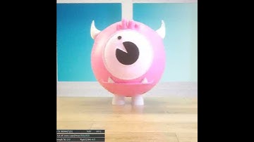 2D to 3D in cinema 4d cute monster 🥰 ( Time lapse) 💛