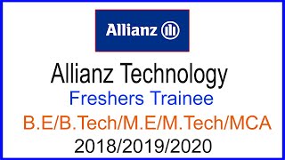 Allianz Technology Off Campus Drive 2021 / B.E/B.Tech/M.E/M.Tech/MCA/M.Sc | Last Date: 30 April 2021