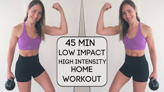 45 Min Silent HIIT // LOW Impact, HIGH Intensity (Apartment-friendly workout)