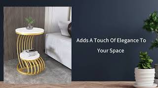 VANIYA CRAFTS® Modern Design Round Wrought Iron End Table Side Table  Centre Coffee Bedside Table