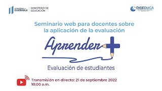 Seminario web para docentes de primaria sobre lineamientos de aplicación de Aprender+