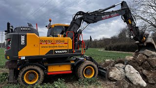 Cleaning accessories with the Volvo EW 180 E and digging other foundations by Petr Šmotek  118,939 views 1 year ago 12 minutes, 46 seconds
