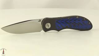 Edc Front Flipper Bolster Lock With Blueblack Carbon Fiber Ikbs