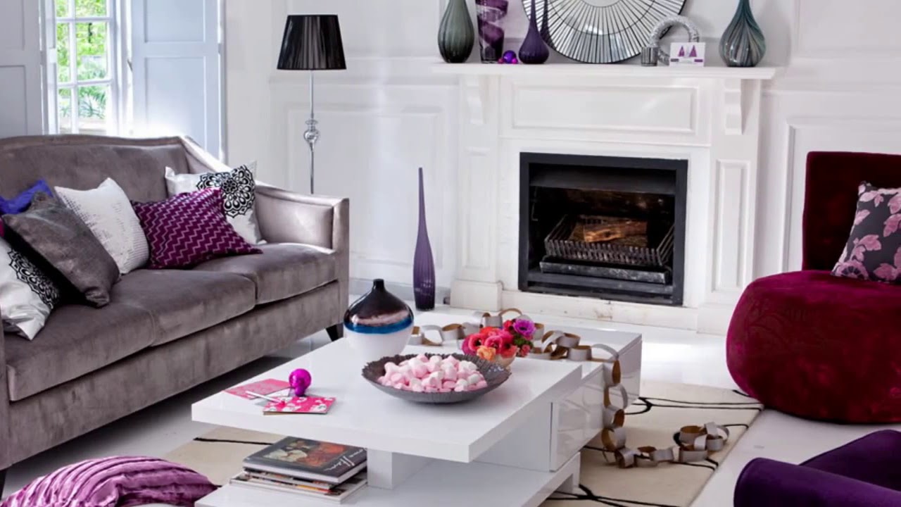 living room ideas purple and