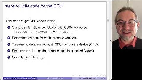 Introduction to CUDA, the Compute Unified Device Architecture Programming Model for NVIDIA GPUs.